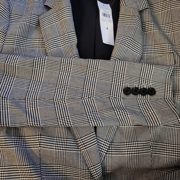 NWT Anne Taylor Black and White Check Blazer sz 4 - Picture 3 of 5